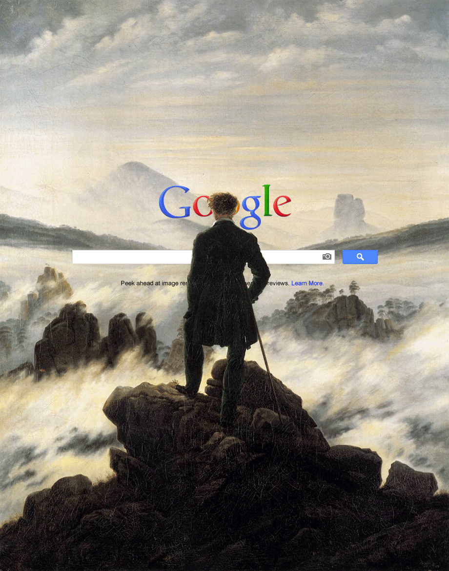 Jon York, Wanderer above the Sea of Google Images, 2013. From Tumblr.